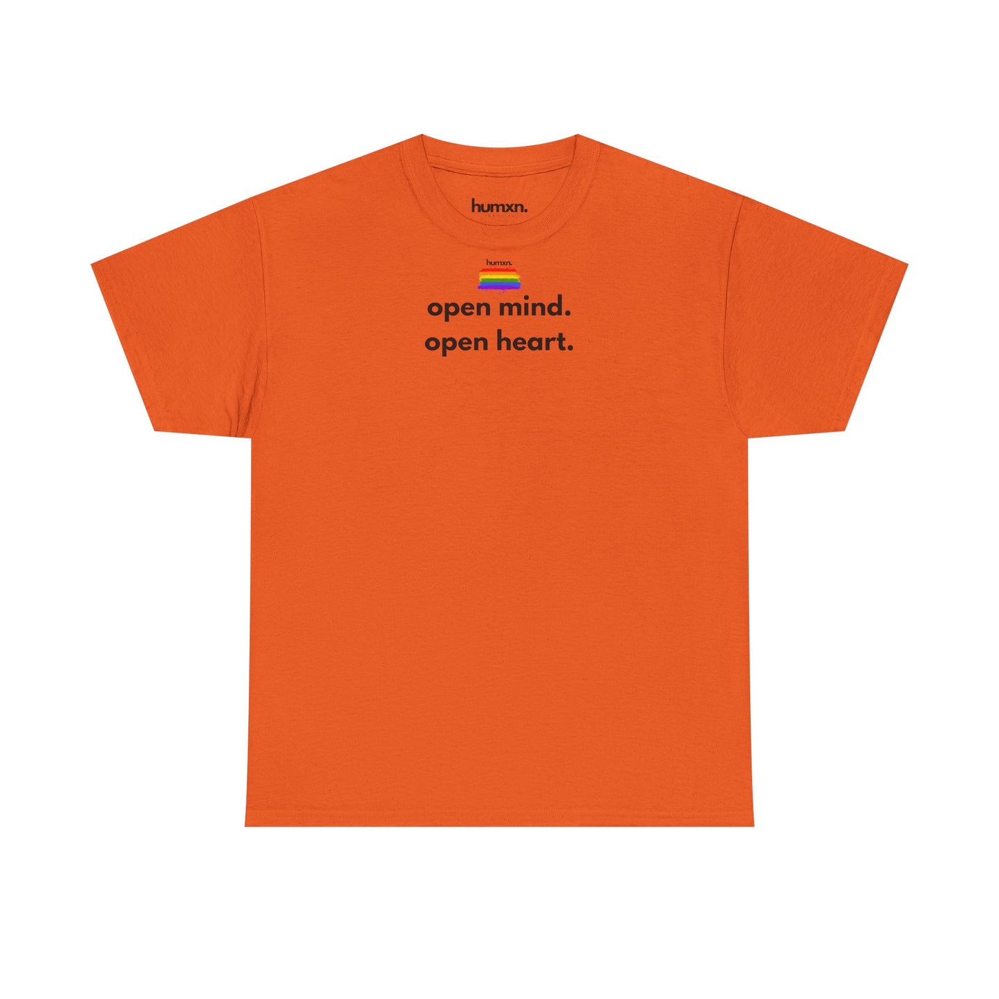 unisex humxn. t-shirt pride collection "open mind open heart" 100% heavy cotton