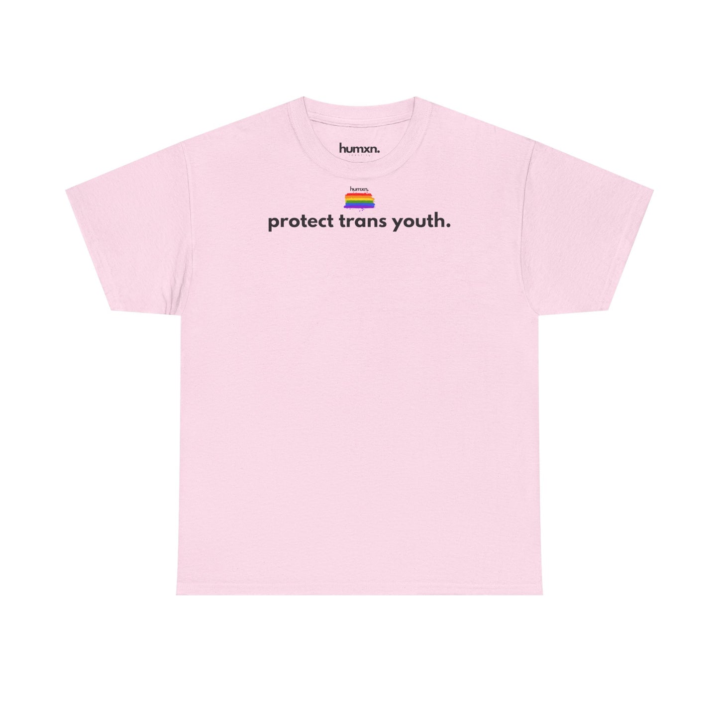 unisex humxn. t-shirt pride collection "protect trans youth" 100% heavy cotton
