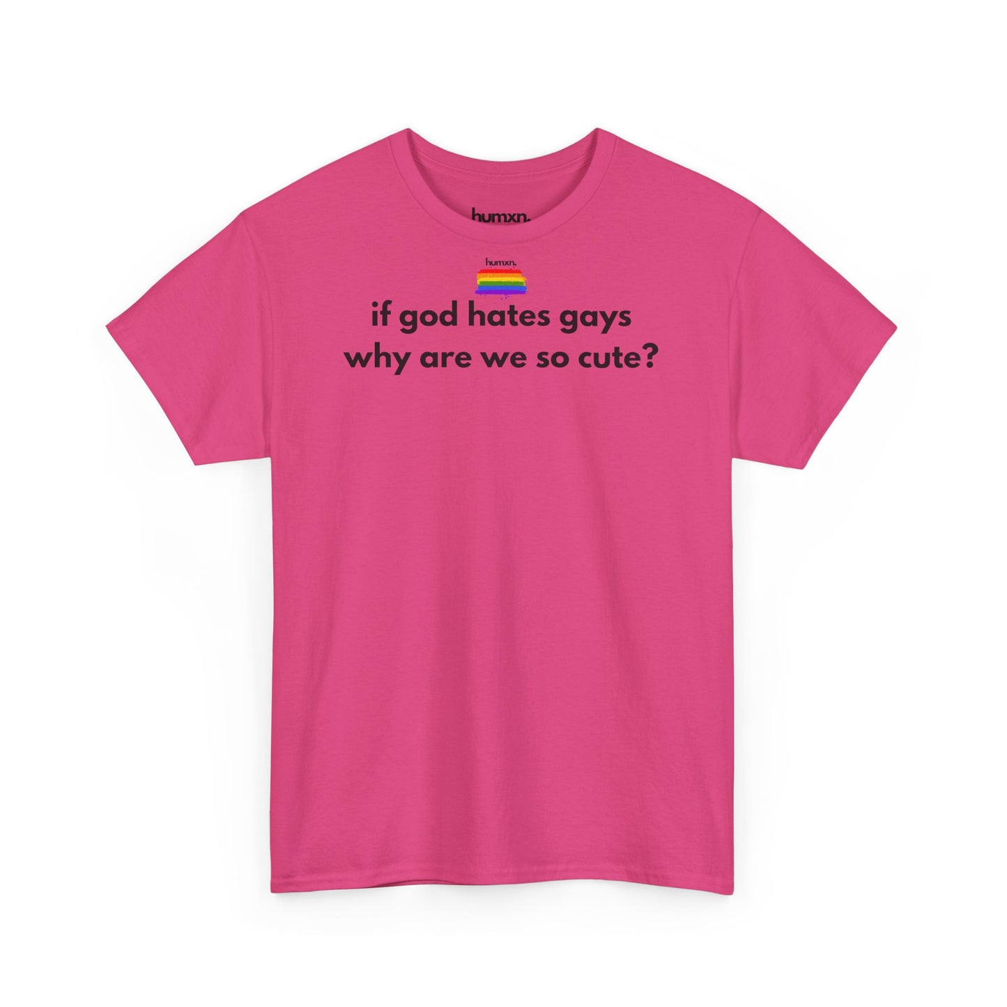 unisex humxn. t-shirt pride collection "if god hates gays why are we so cute" 100% heavy cotton