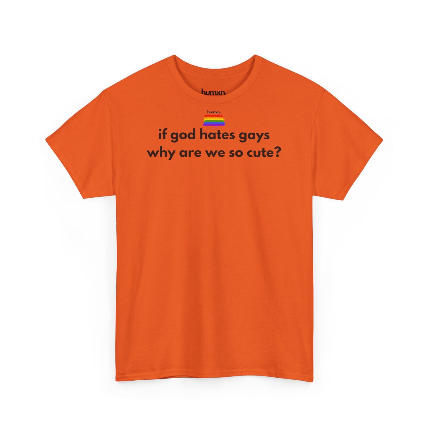 unisex humxn. t-shirt pride collection "if god hates gays why are we so cute" 100% heavy cotton