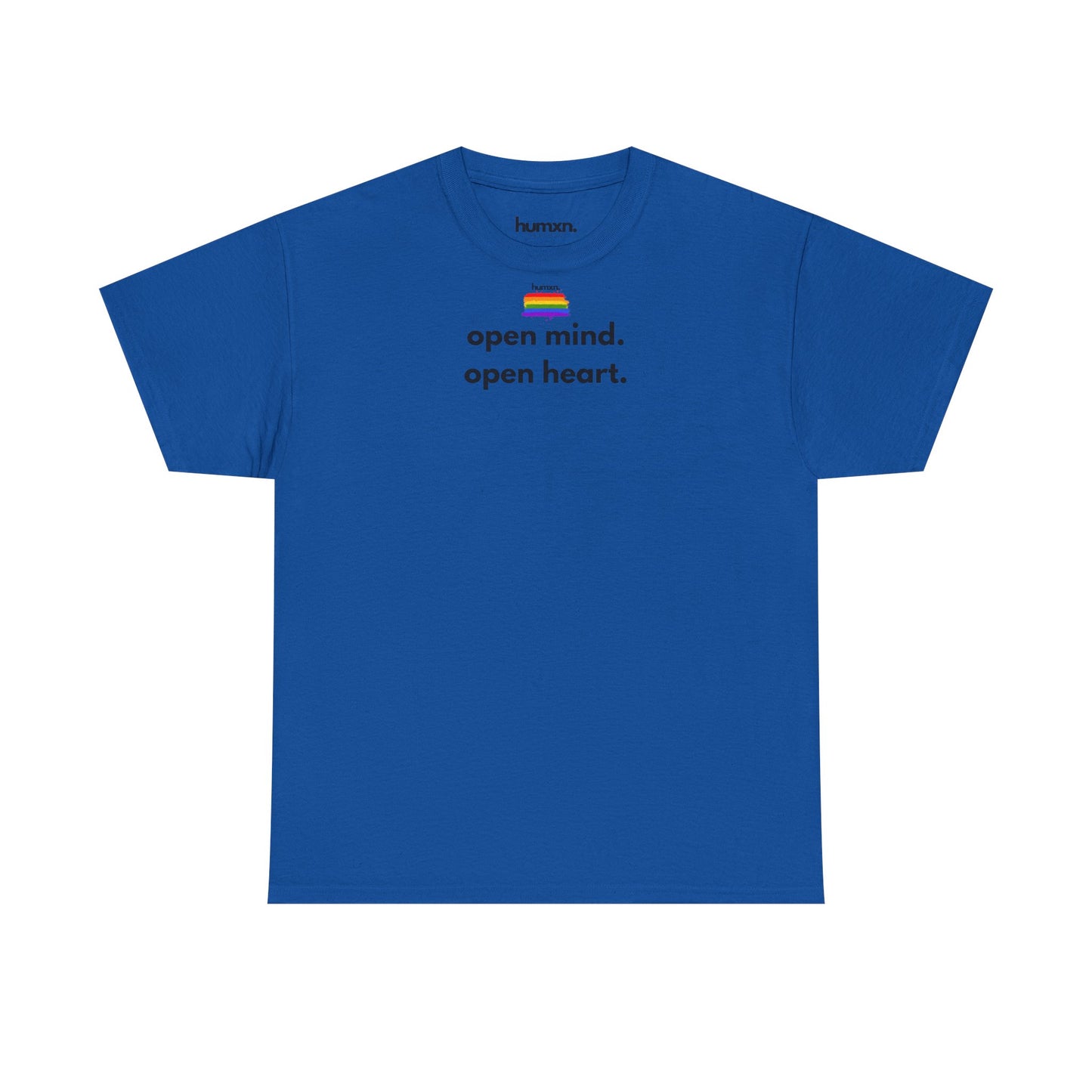unisex humxn. t-shirt pride collection "open mind open heart" 100% heavy cotton