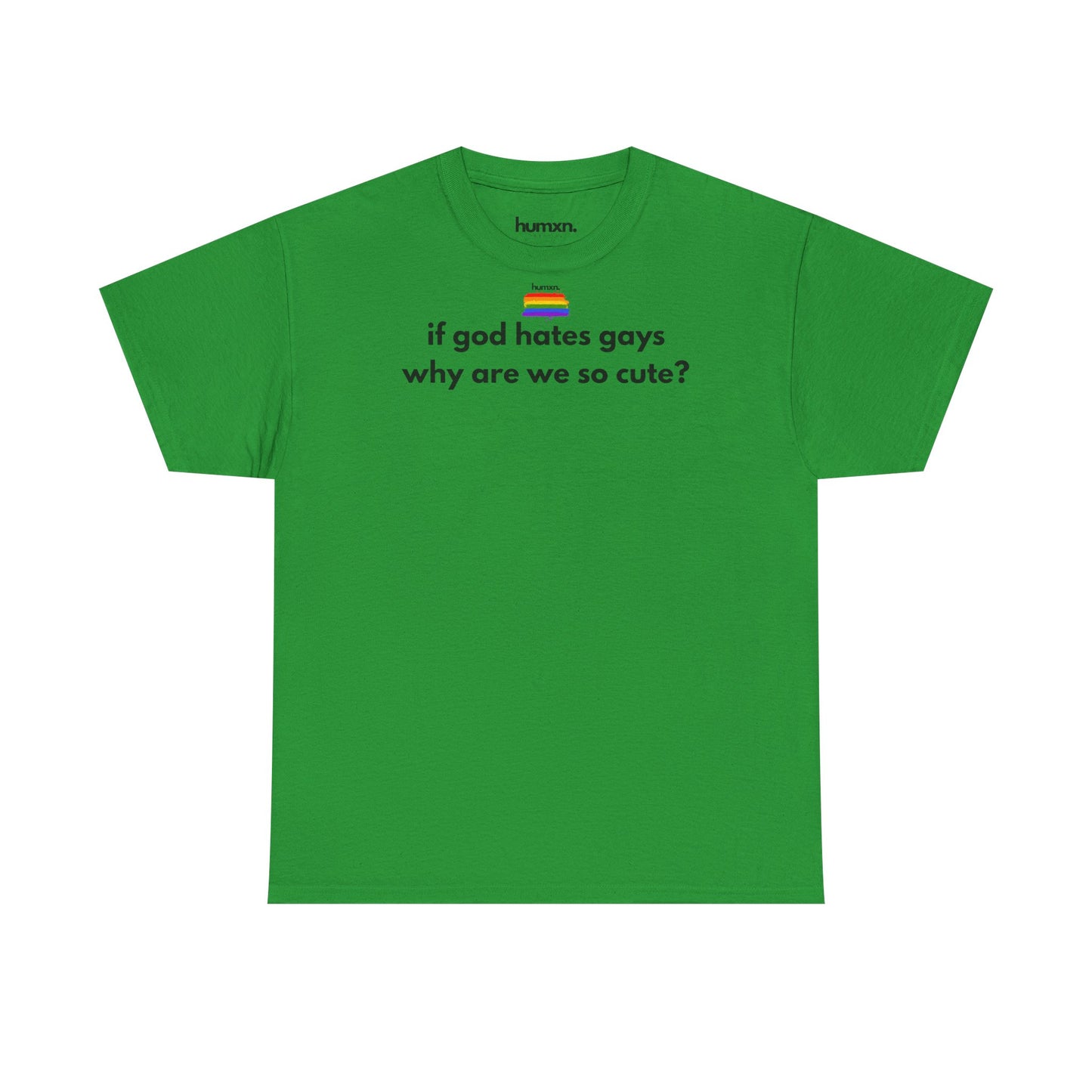 unisex humxn. t-shirt pride collection "if god hates gays why are we so cute" 100% heavy cotton