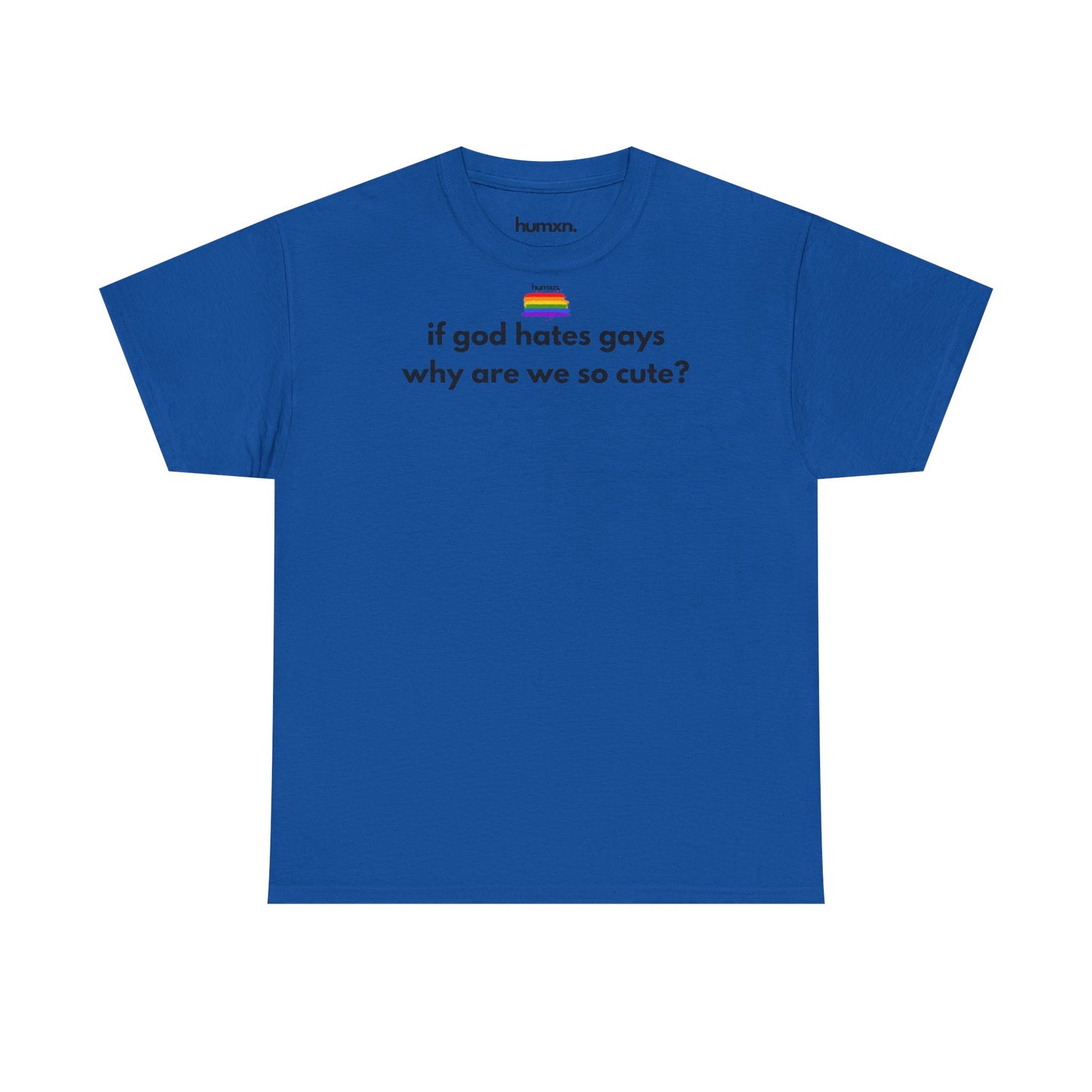unisex humxn. t-shirt pride collection "if god hates gays why are we so cute" 100% heavy cotton