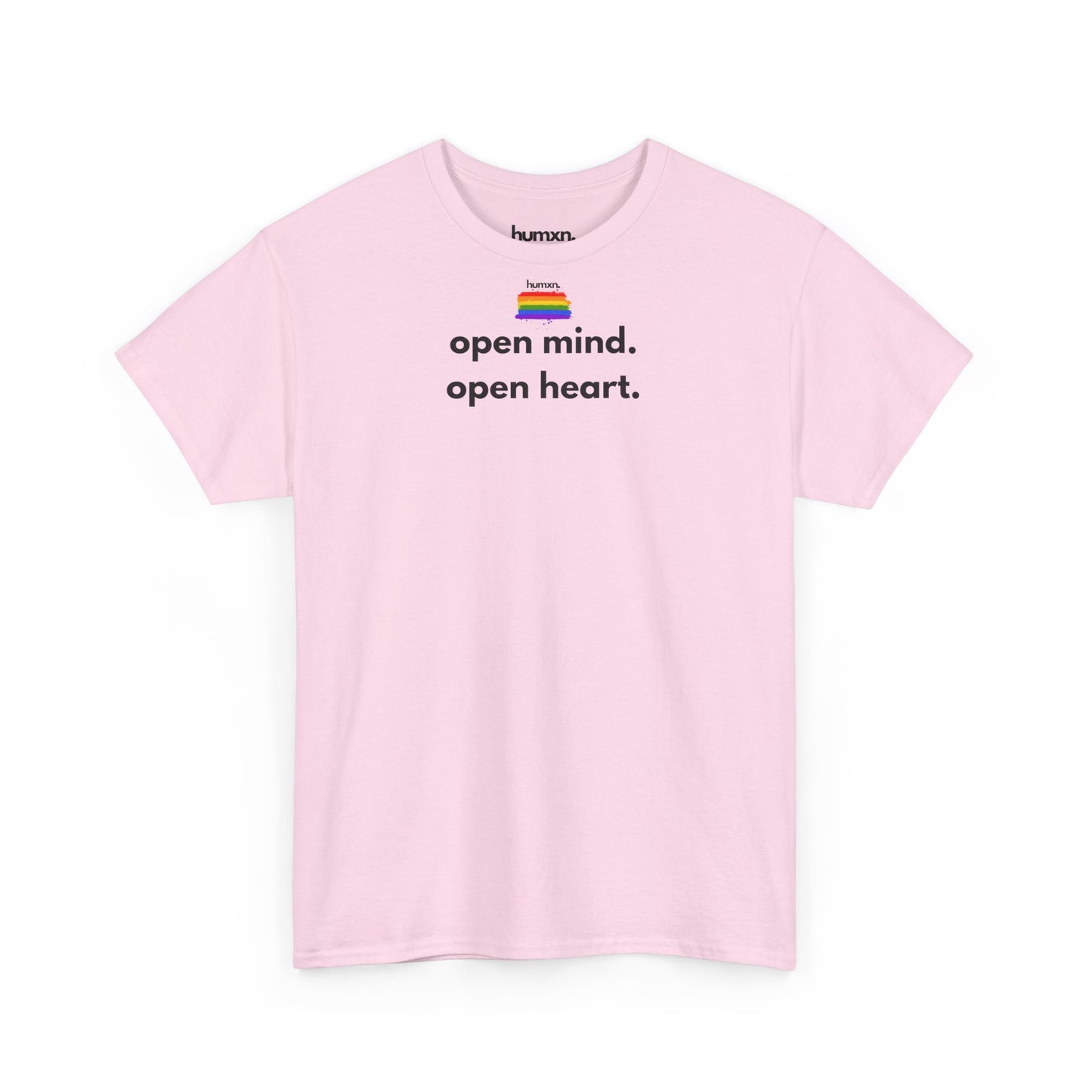 unisex humxn. t-shirt pride collection "open mind open heart" 100% heavy cotton