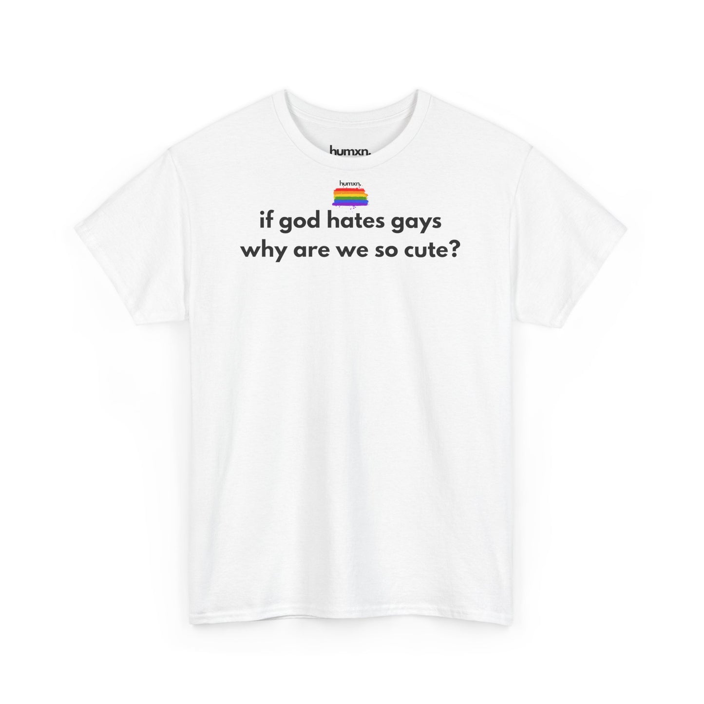 unisex humxn. t-shirt pride collection "if god hates gays why are we so cute" 100% heavy cotton