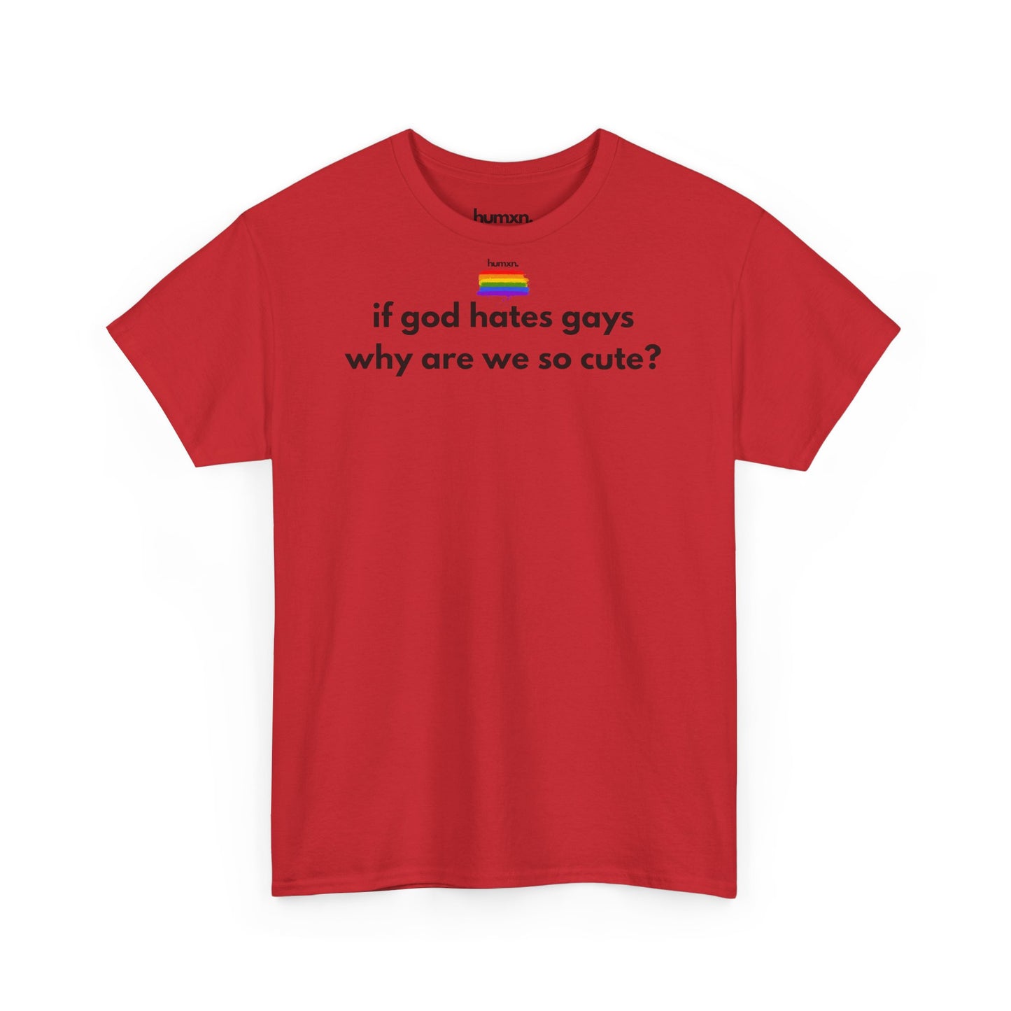 unisex humxn. t-shirt pride collection "if god hates gays why are we so cute" 100% heavy cotton