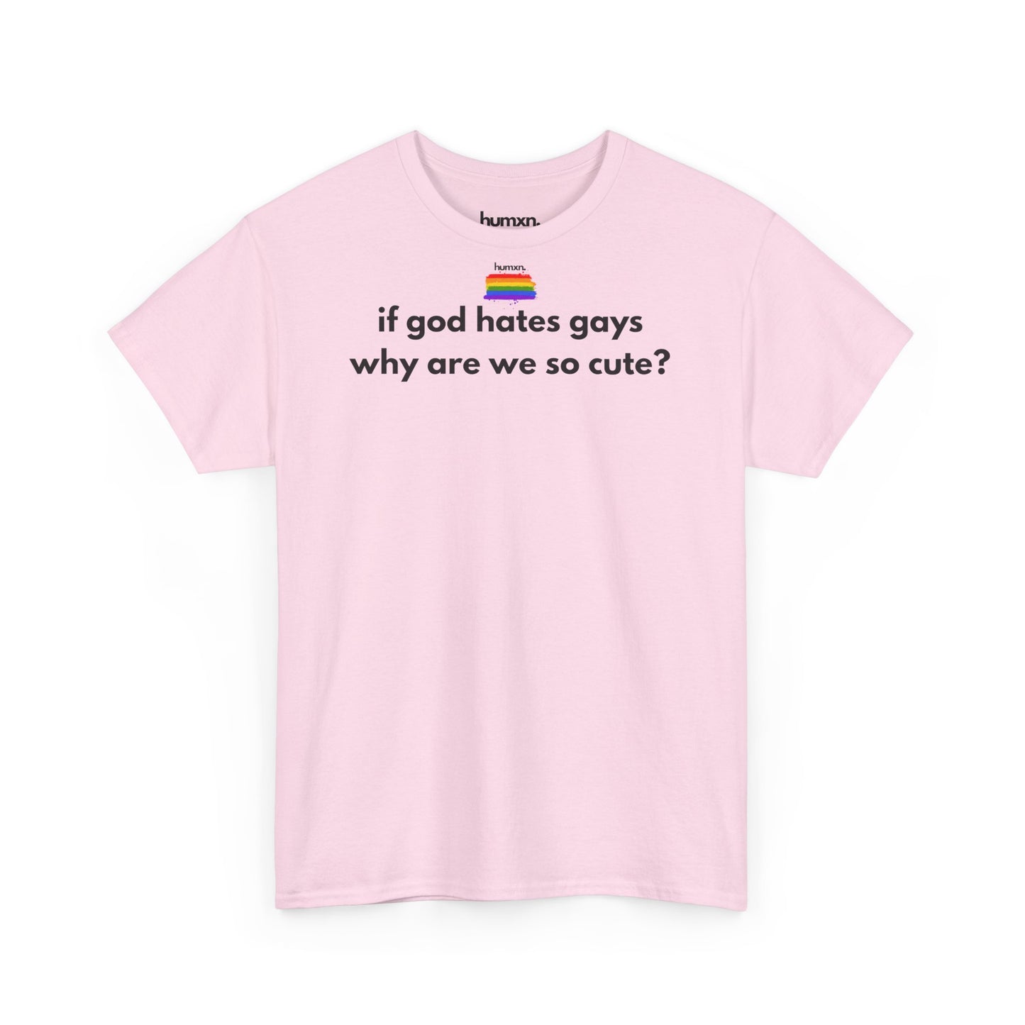 unisex humxn. t-shirt pride collection "if god hates gays why are we so cute" 100% heavy cotton