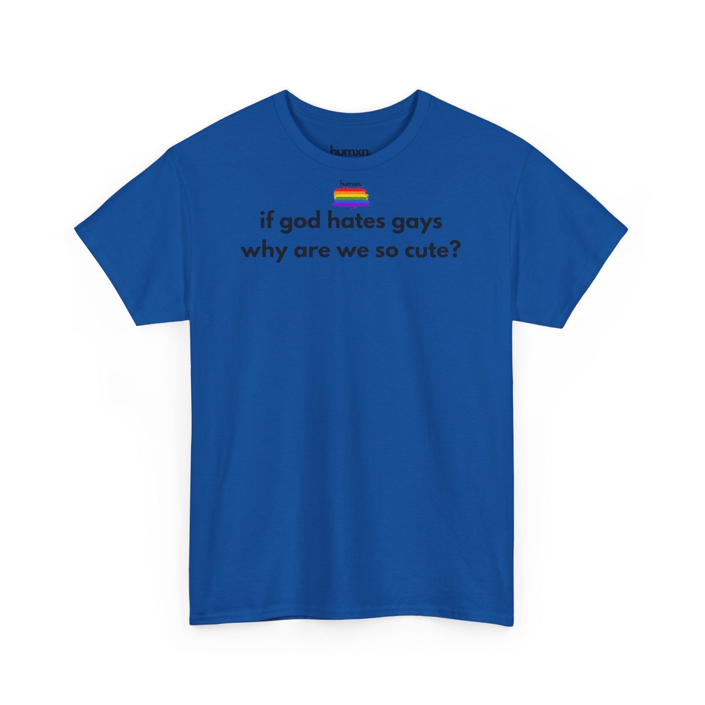 unisex humxn. t-shirt pride collection "if god hates gays why are we so cute" 100% heavy cotton