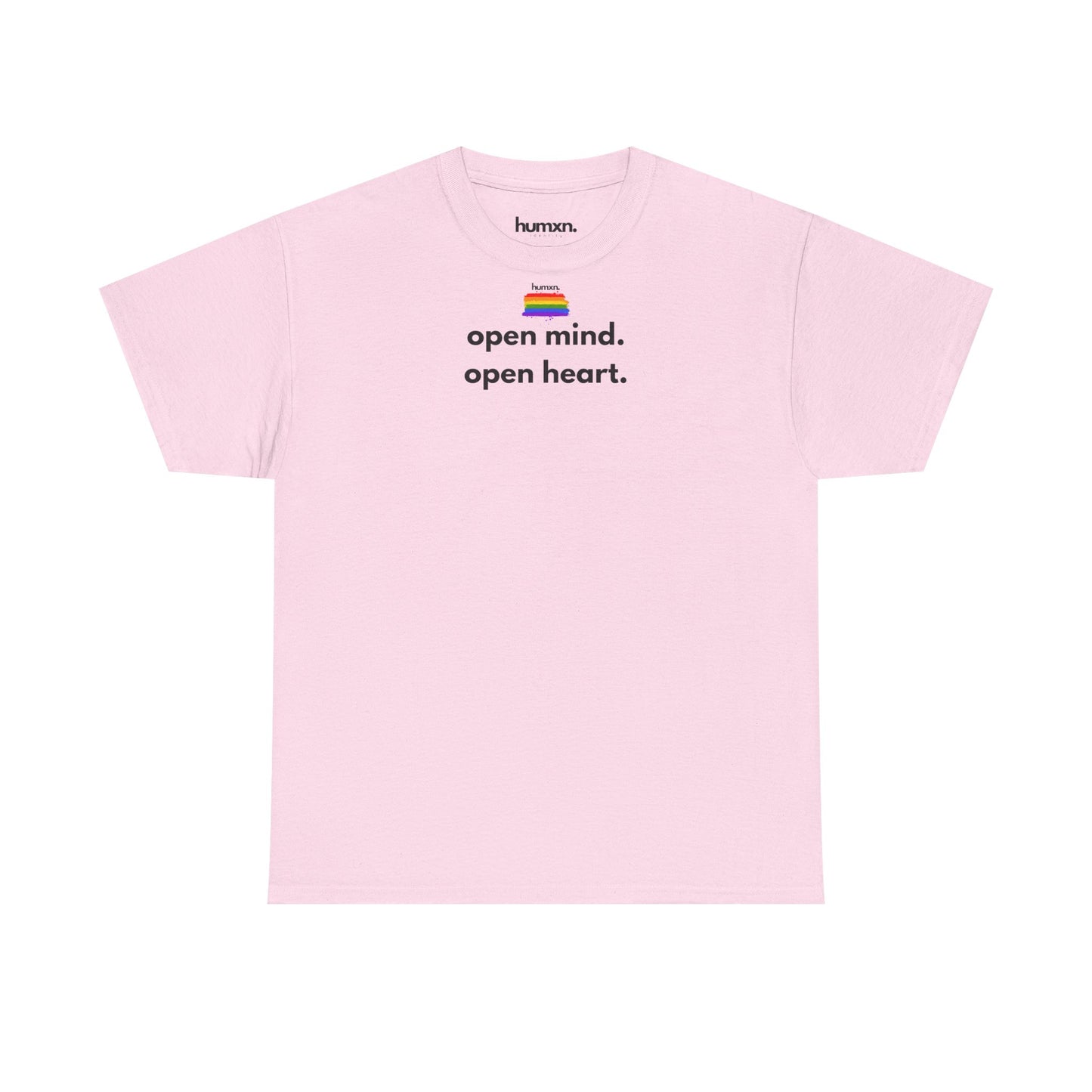 unisex humxn. t-shirt pride collection "open mind open heart" 100% heavy cotton