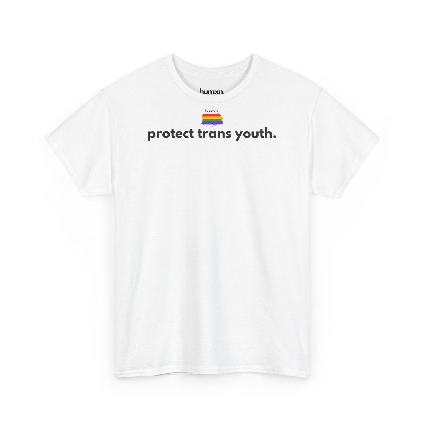 unisex humxn. t-shirt pride collection "protect trans youth" 100% heavy cotton