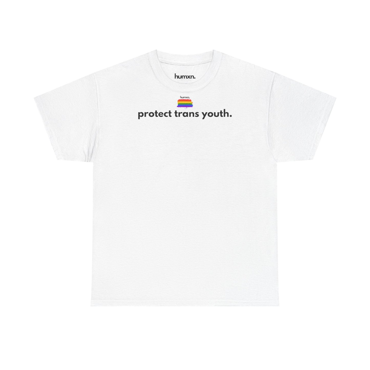 unisex humxn. t-shirt pride collection "protect trans youth" 100% heavy cotton