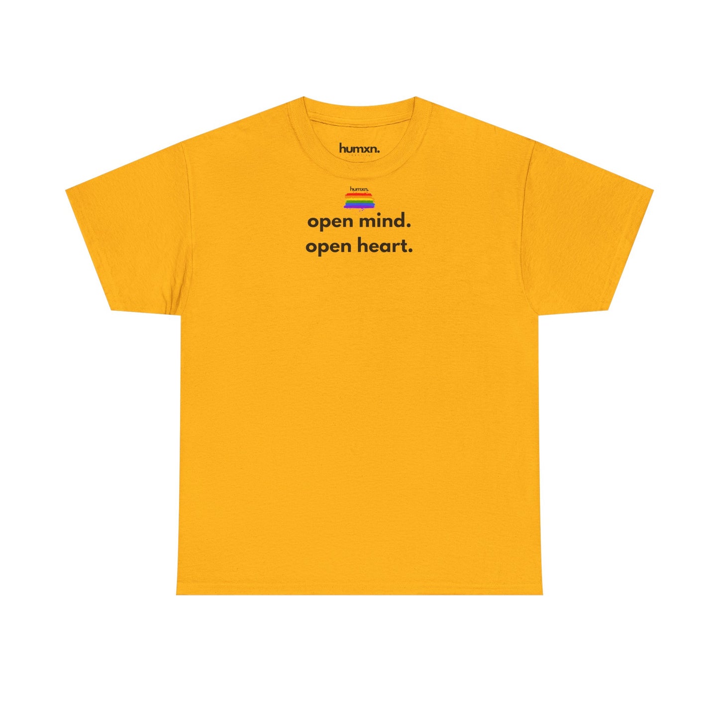 unisex humxn. t-shirt pride collection "open mind open heart" 100% heavy cotton
