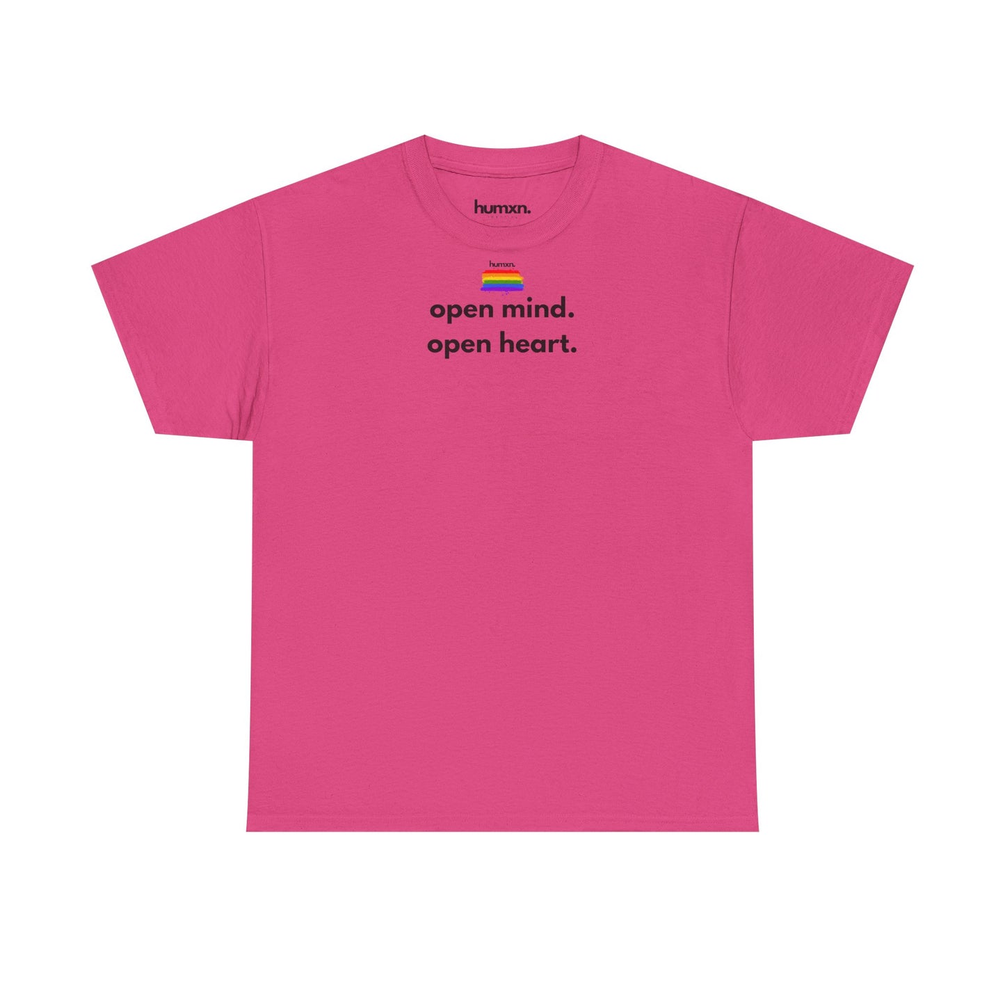 unisex humxn. t-shirt pride collection "open mind open heart" 100% heavy cotton