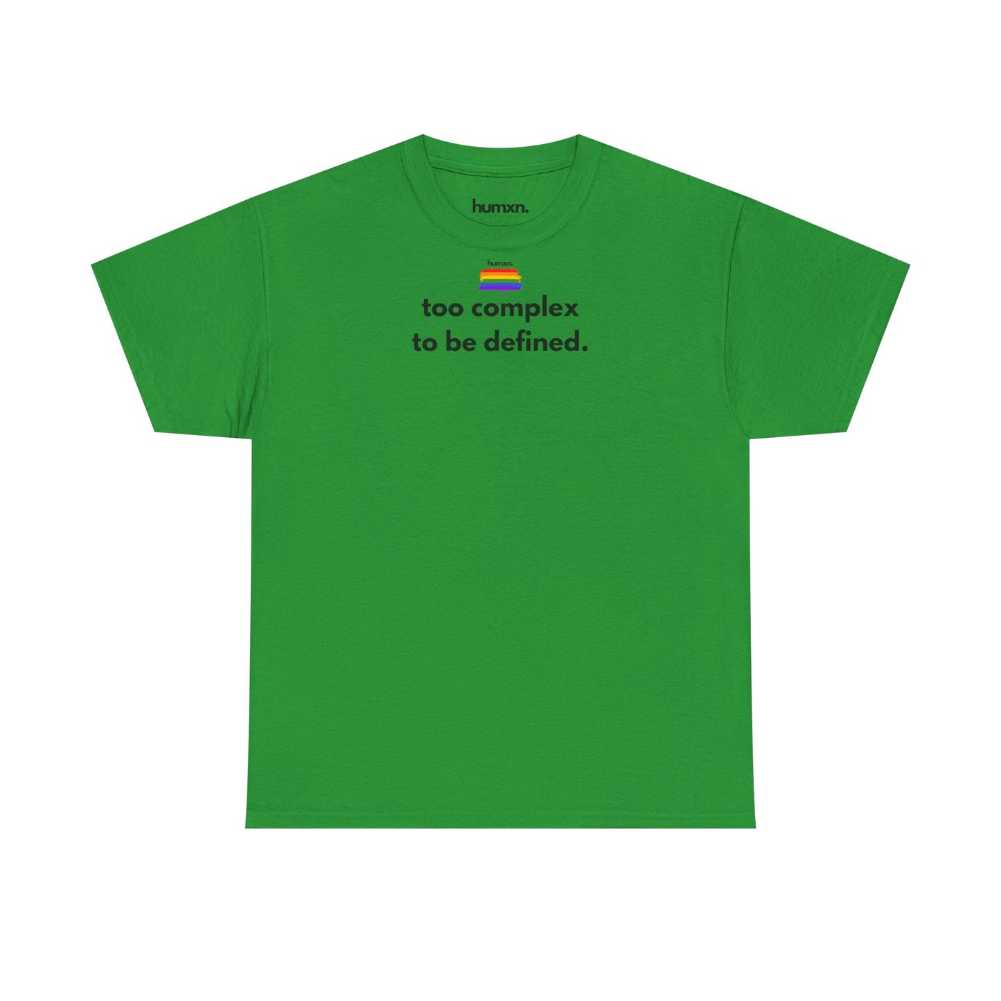 unisex humxn. t-shirt pride collection "too complex to be defined" 100% heavy cotton