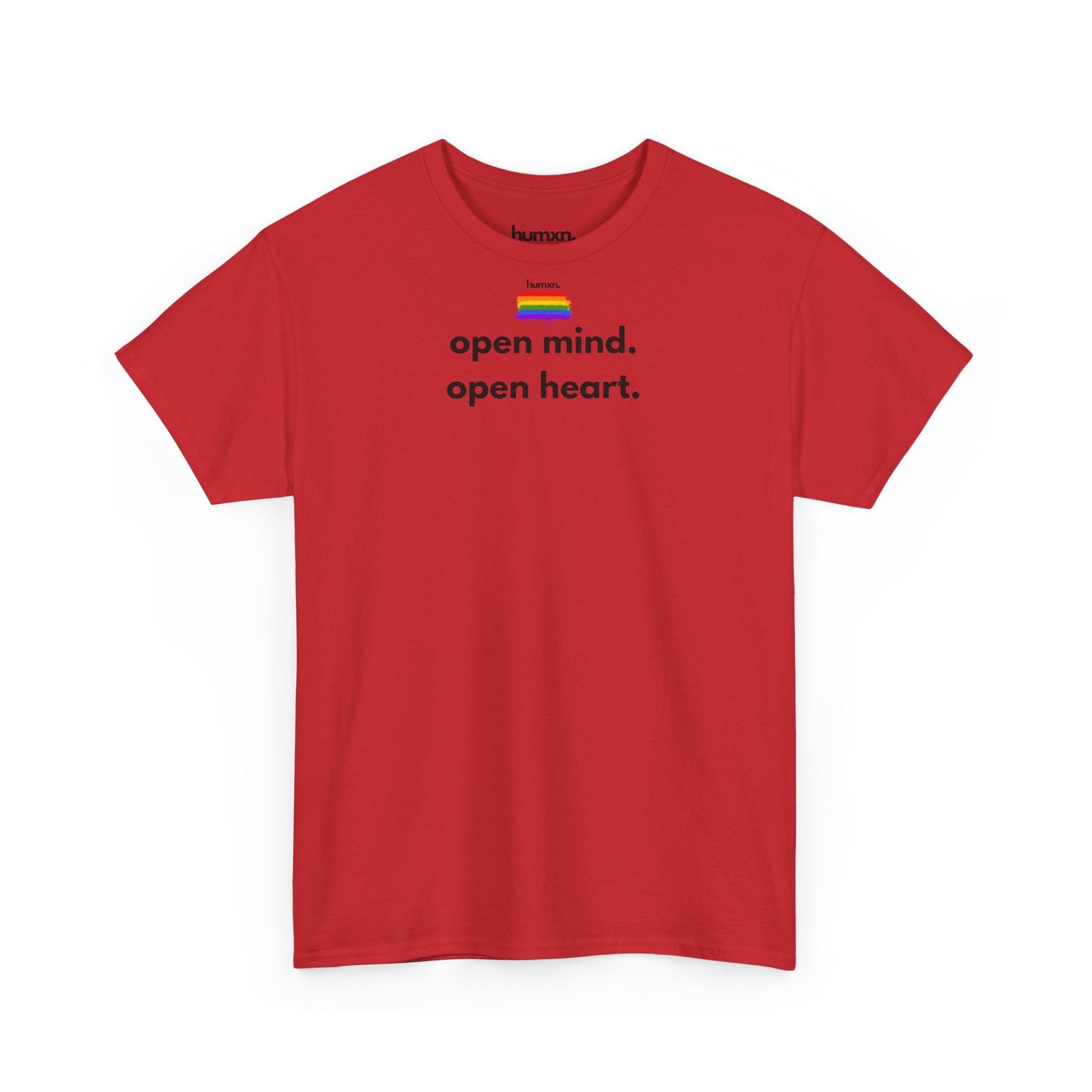 unisex humxn. t-shirt pride collection "open mind open heart" 100% heavy cotton