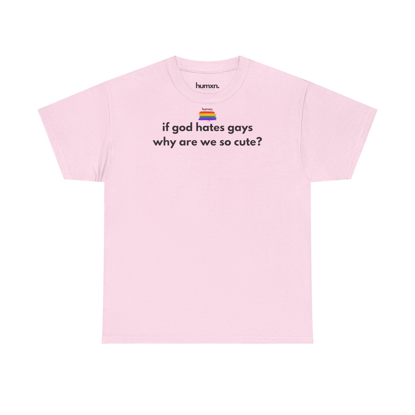 unisex humxn. t-shirt pride collection "if god hates gays why are we so cute" 100% heavy cotton