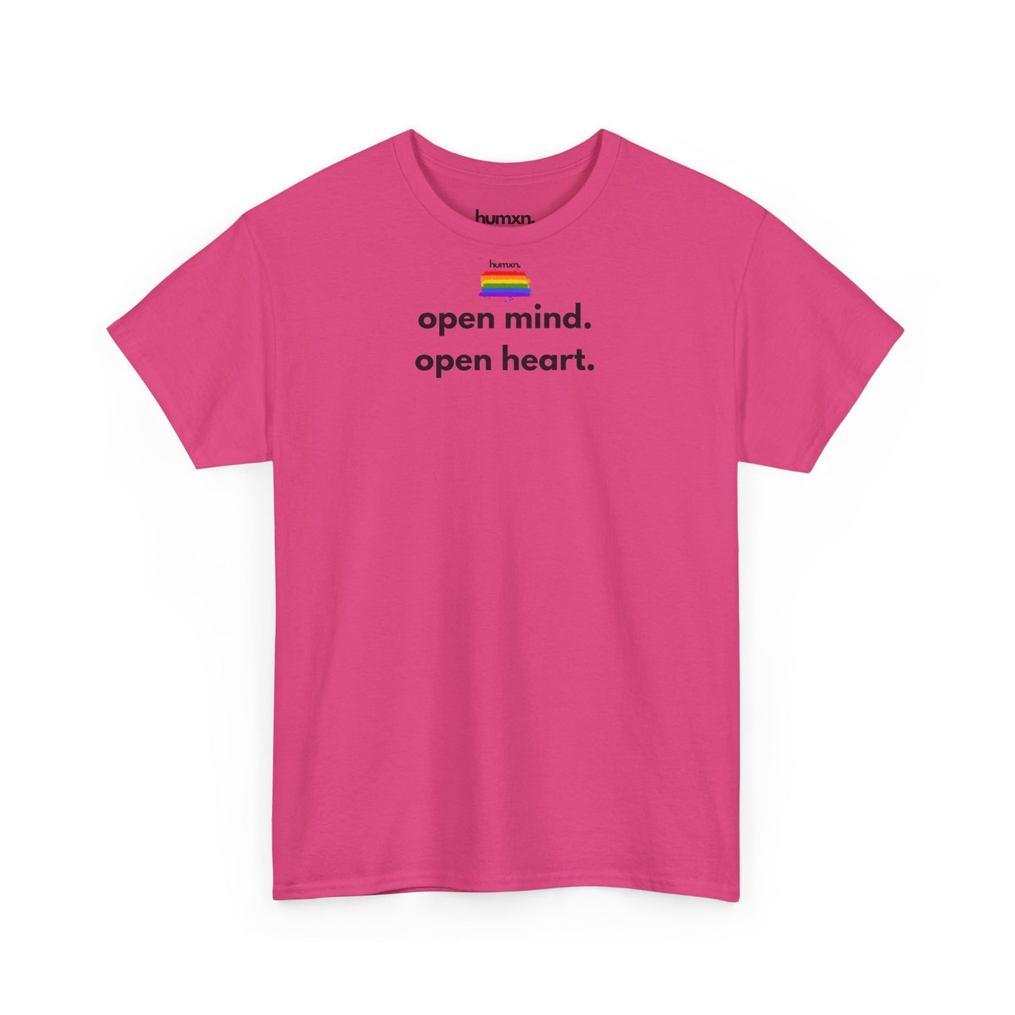 unisex humxn. t-shirt pride collection "open mind open heart" 100% heavy cotton