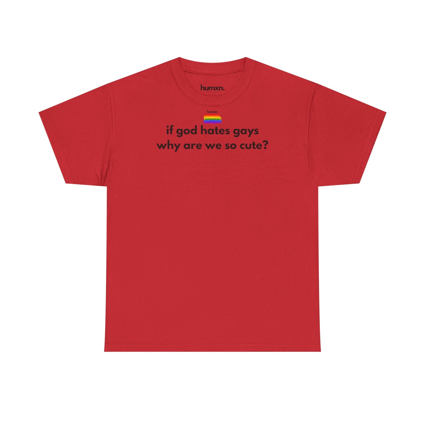 unisex humxn. t-shirt pride collection "if god hates gays why are we so cute" 100% heavy cotton